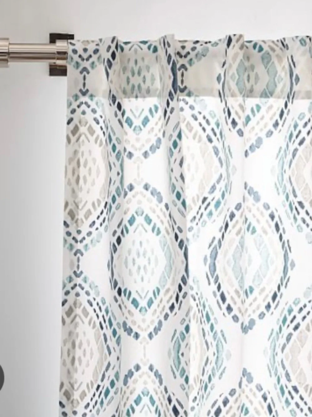 West Elm Cotton Canvas Mosaic Medallion curtain panels — 4 panels 96inx48in